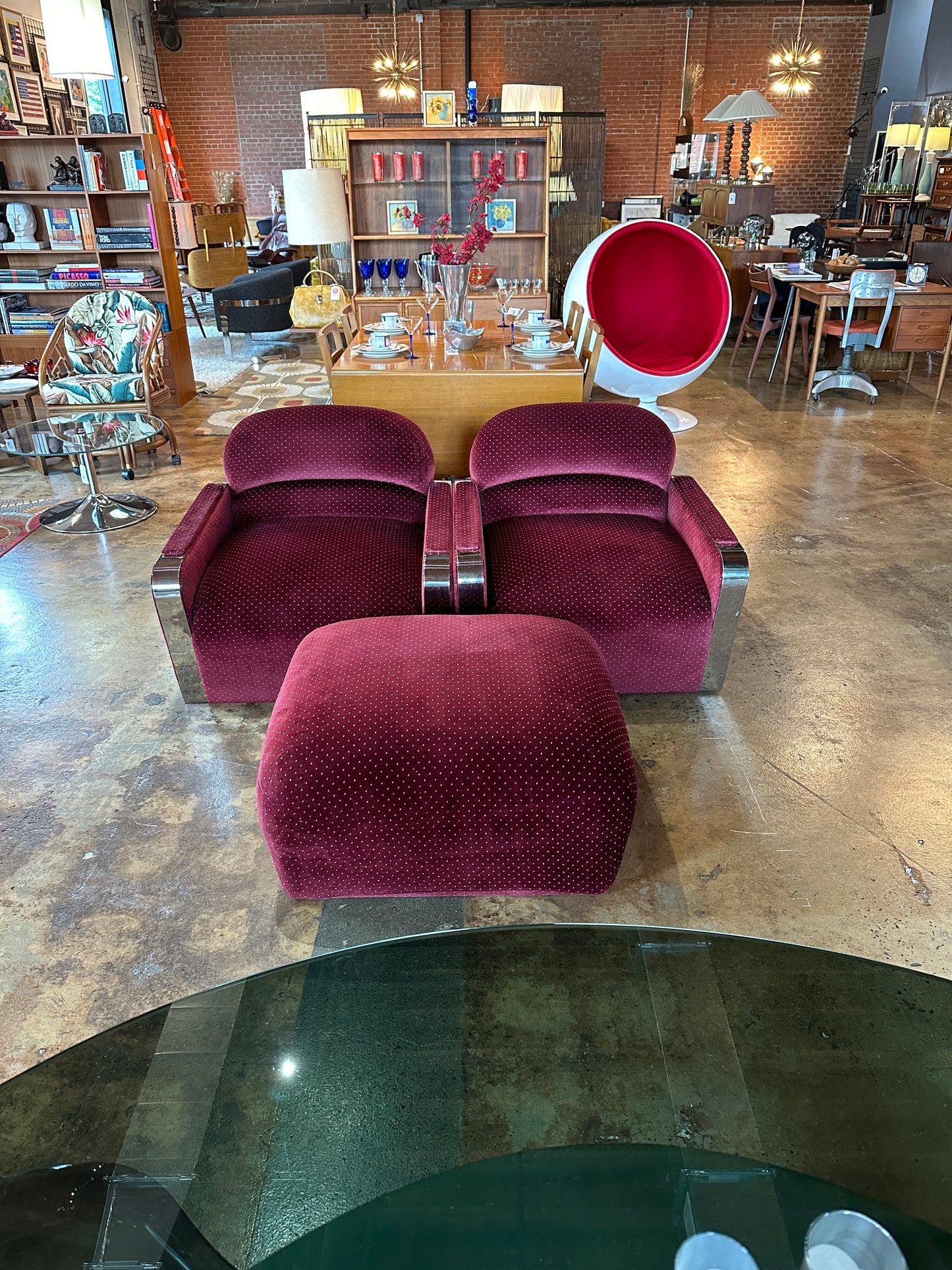 BRUETON HABANA LOUNGE CHAIRS AND OTTOMAN