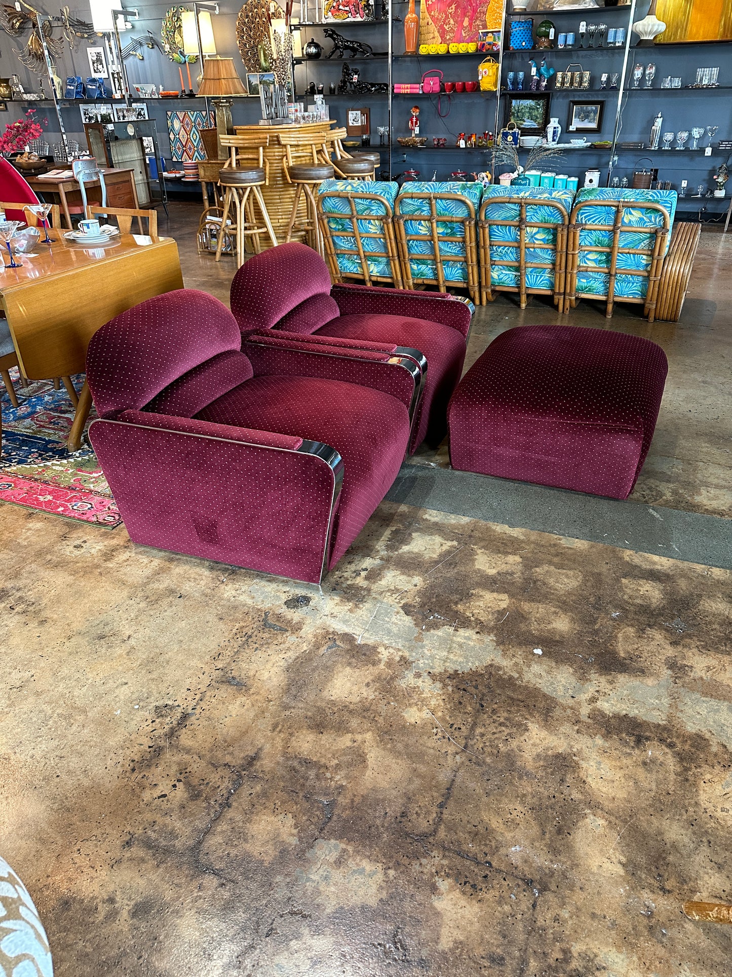 BRUETON HABANA LOUNGE CHAIRS AND OTTOMAN