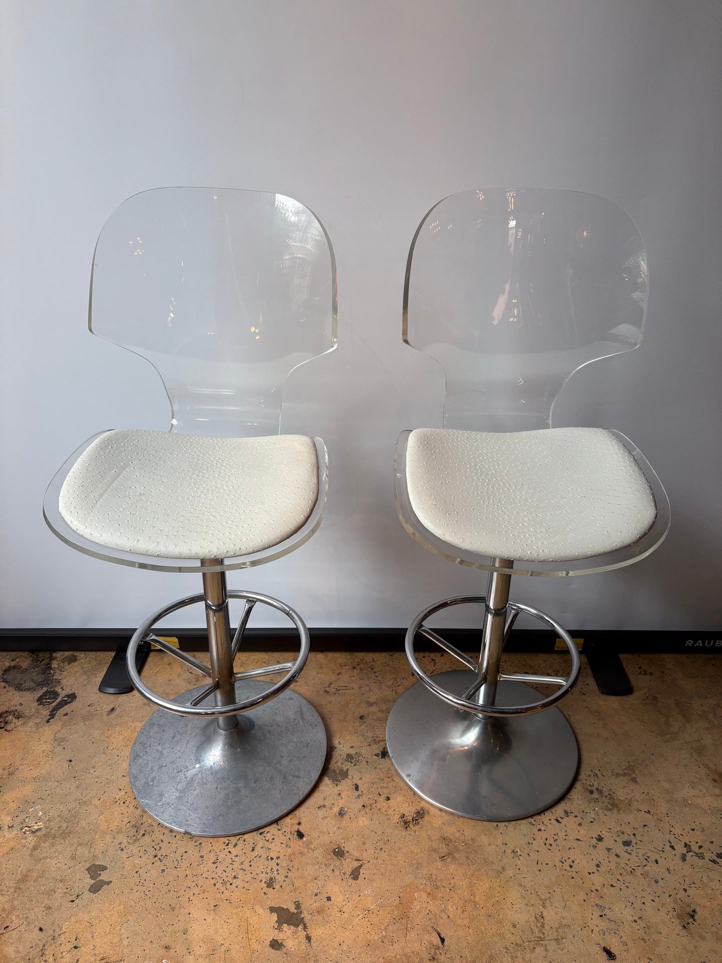 HILL POST MODERN LUCITE BARSTOOLS