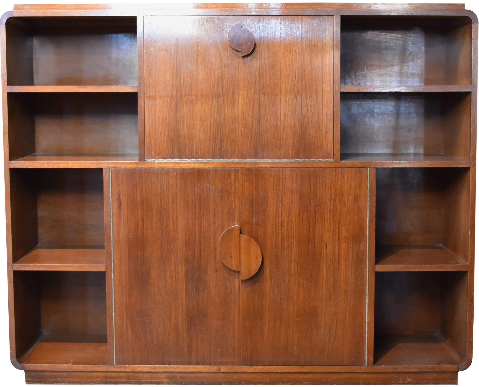 Early Midcentury Art Deco Style Rosewood Bar and Bookcase