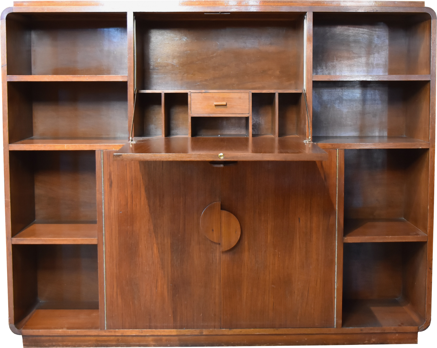 Early Midcentury Art Deco Style Rosewood Bar and Bookcase