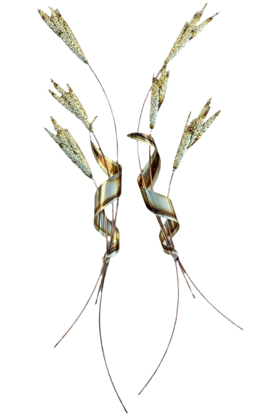 PR OF BRASS WHEAT STALKS