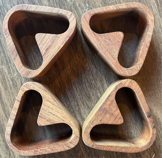 SET OF 4 MCM TEAK NAPKIN RINGS