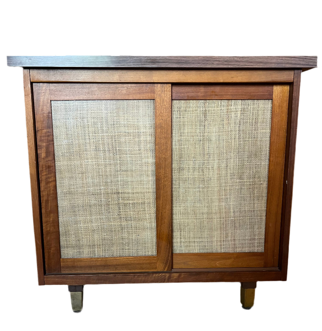 MCM WALNUT CABINET W/SLIDING DOORS