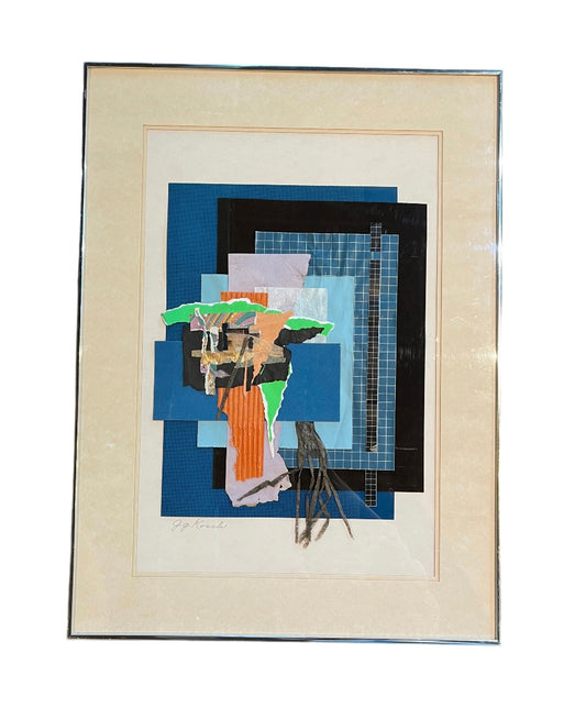 ORIGINAL GG KOSCH MIXED MEDIA “ORANGE BLUES”