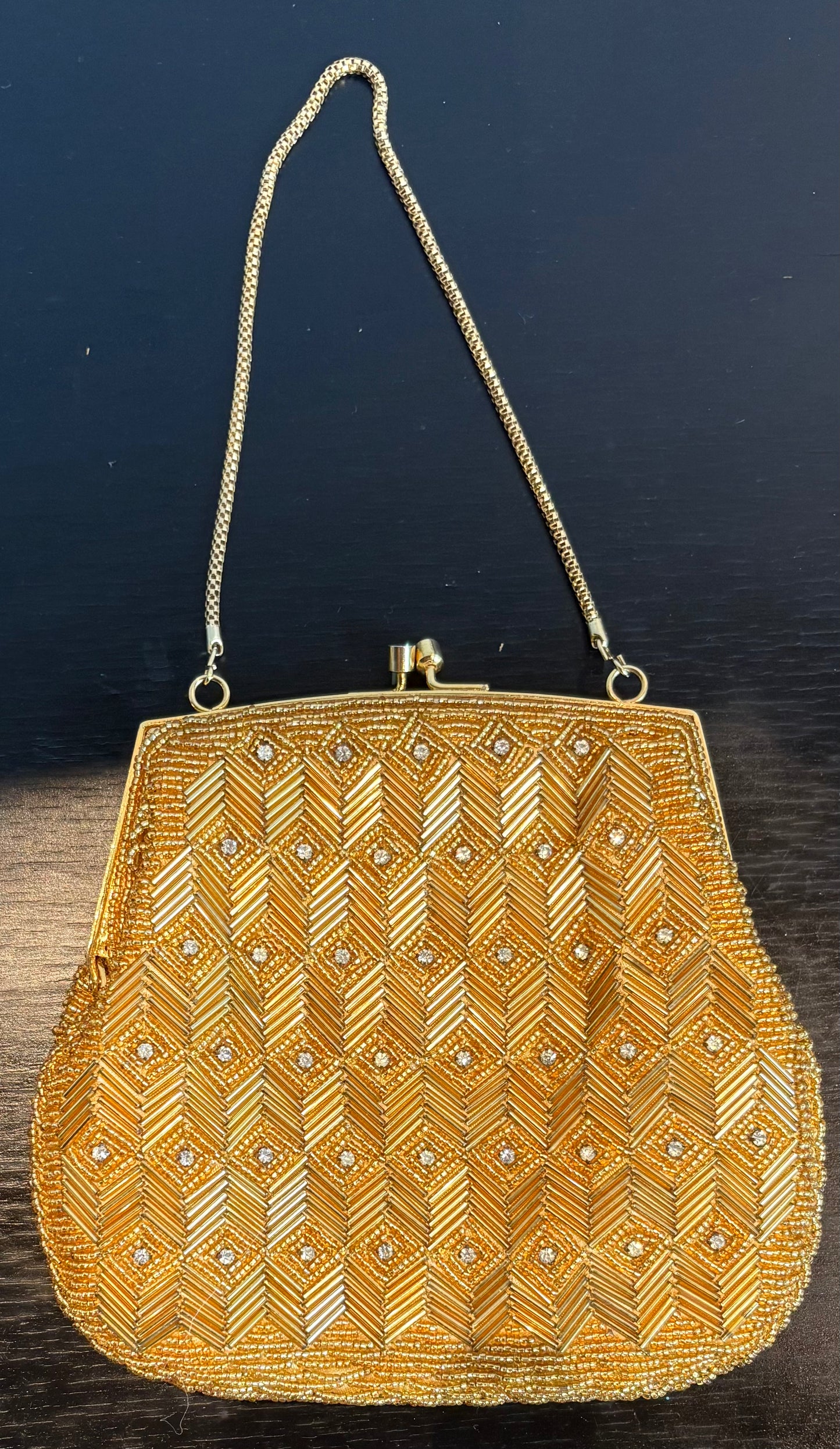 GOLD BEADED EVENING BAG
