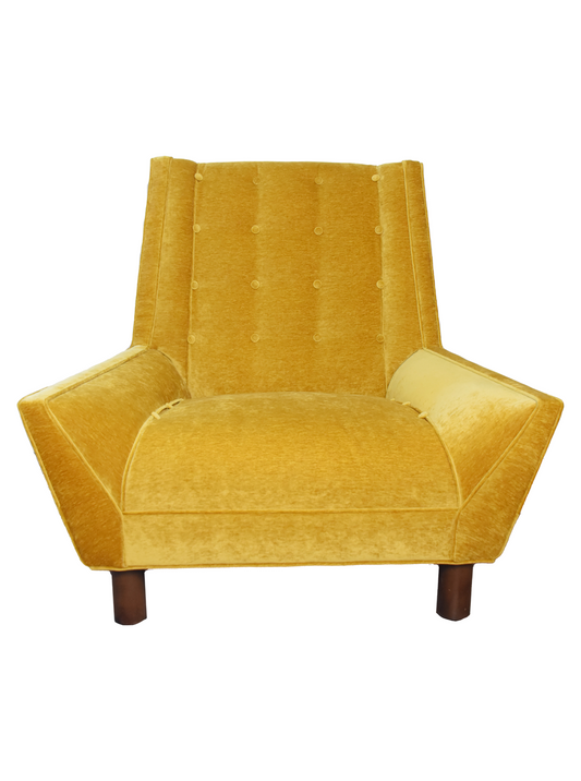 Gold Velvet MCM Lounge Chair - Newly Reupholstered