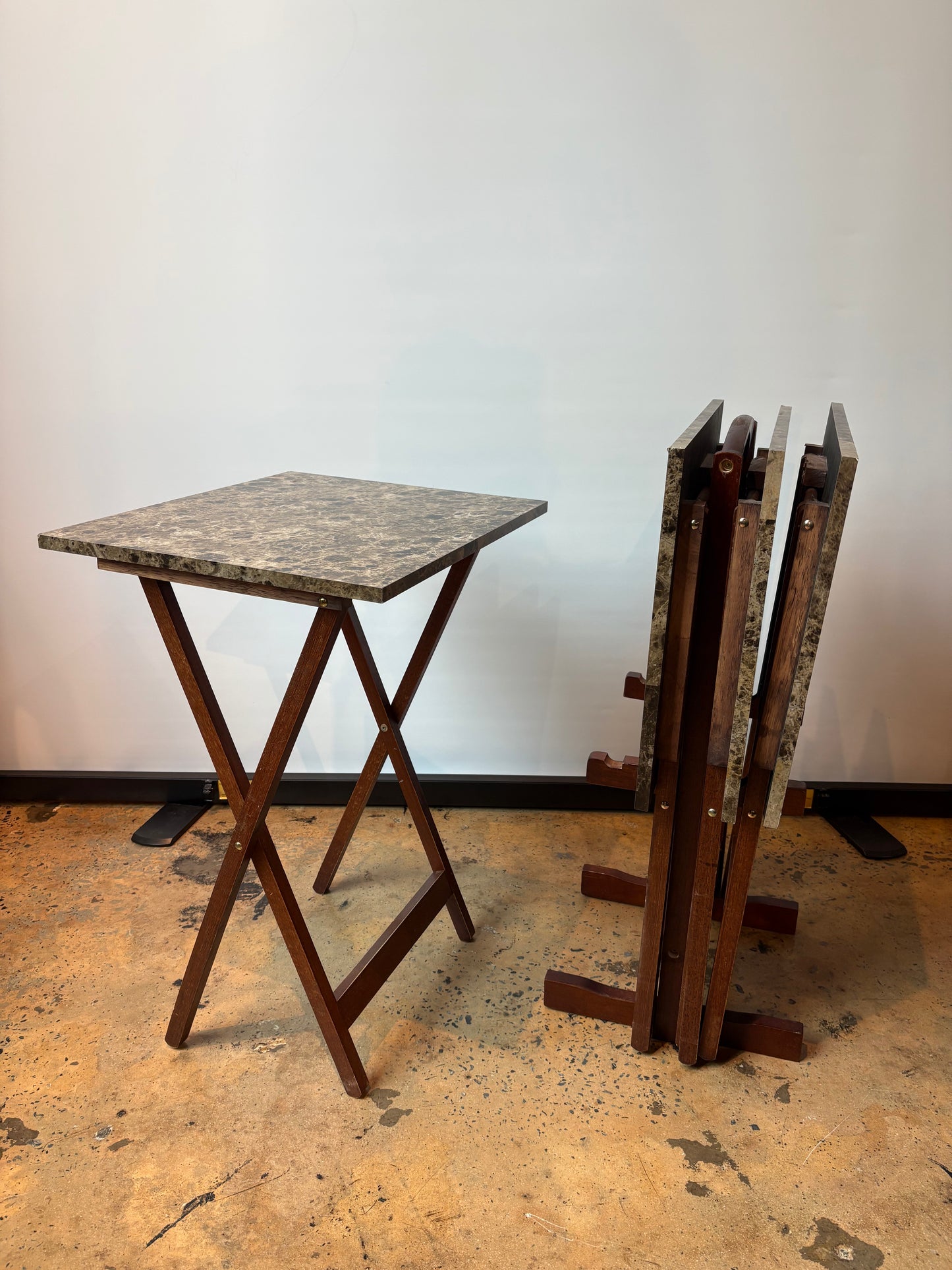 Powell Set of 4 Folding TV Tables & Stand 26" x 19" x 16