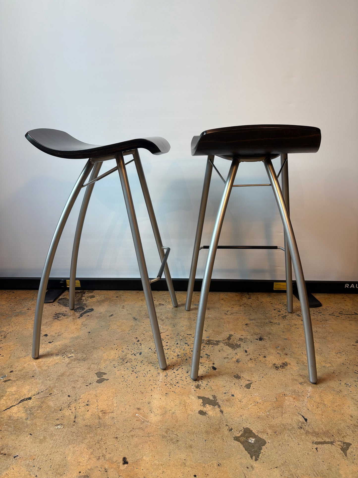 PR OF MODERN WOOD BARSTOOLS