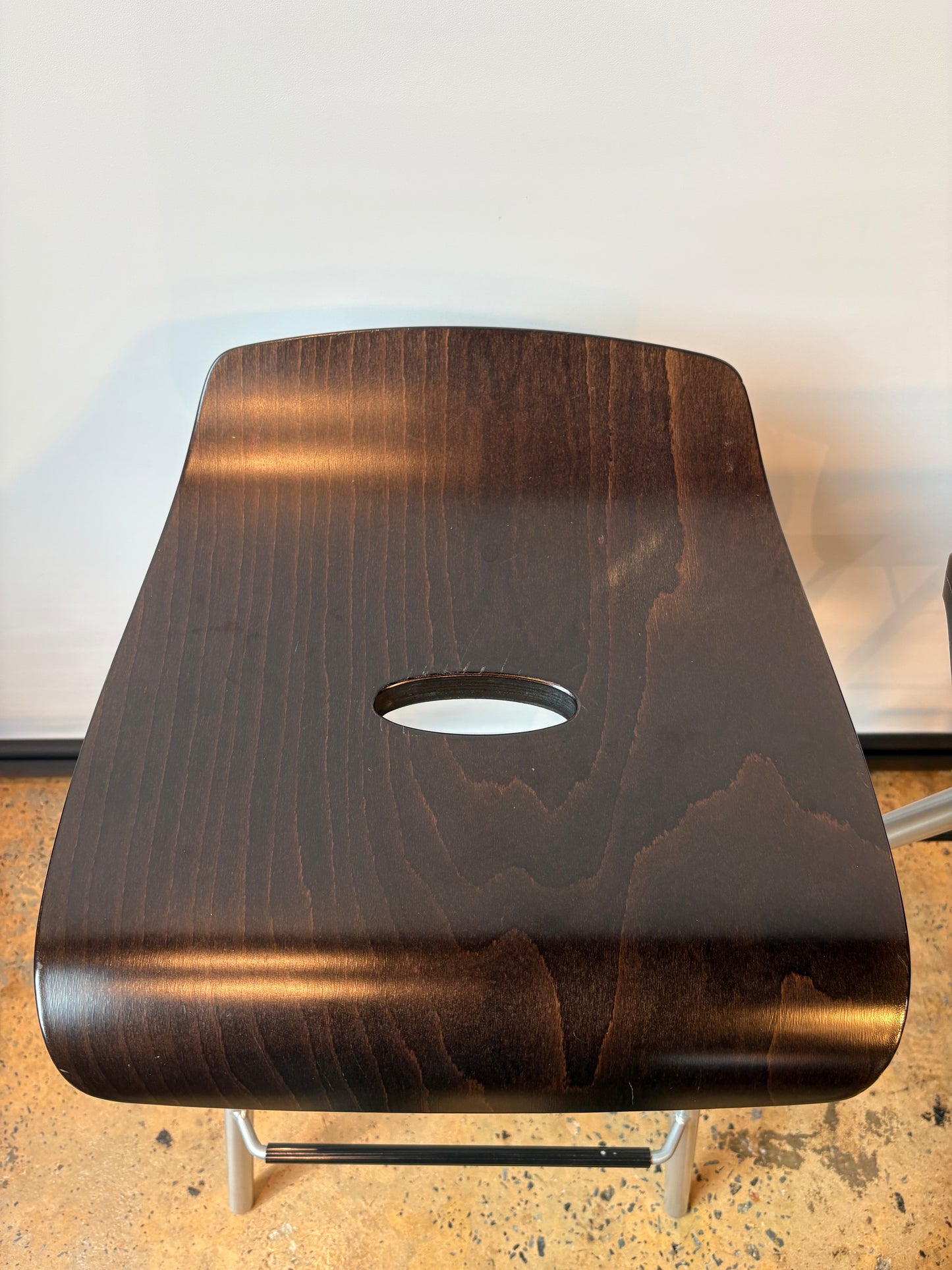 PR OF MODERN WOOD BARSTOOLS