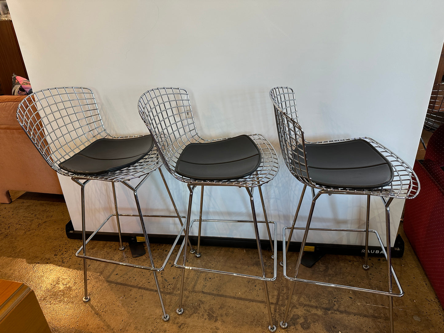 SET OF 3 BERTOIA BARSTOOLS