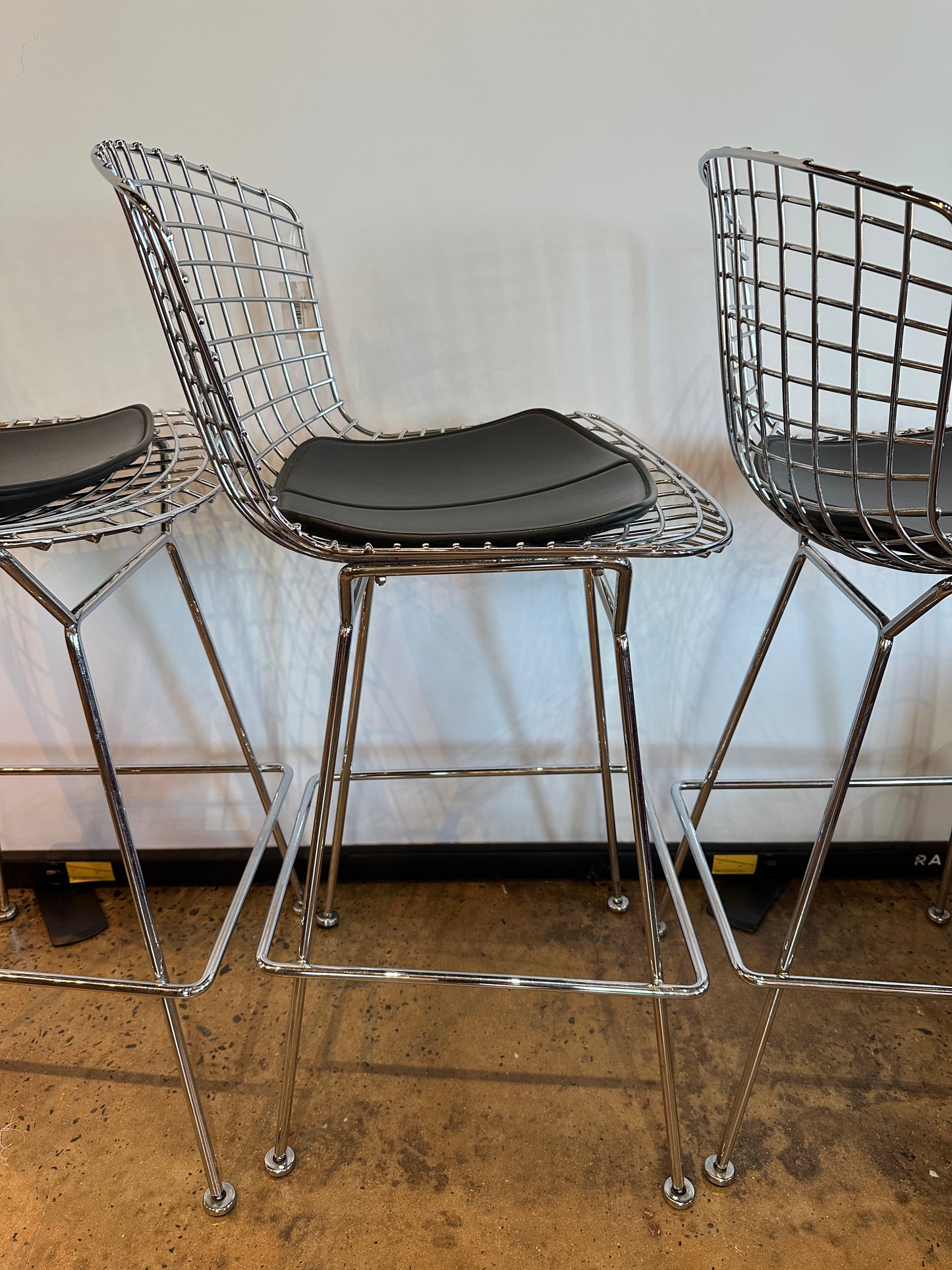 SET OF 3 BERTOIA BARSTOOLS