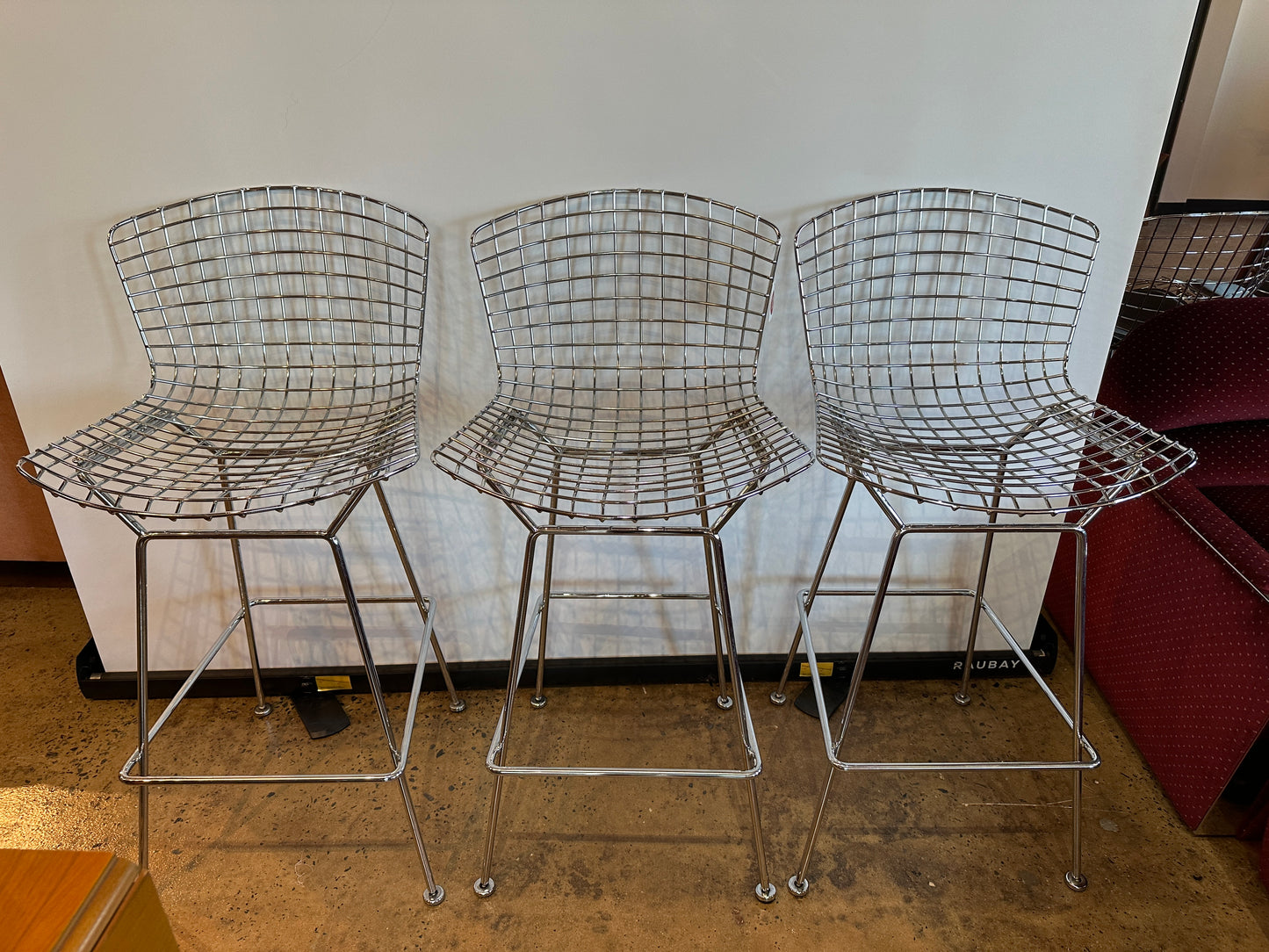 SET OF 3 BERTOIA BARSTOOLS