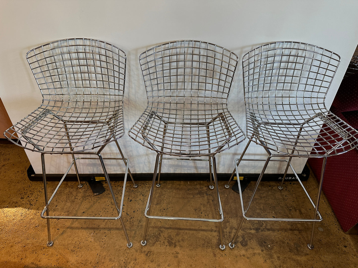 SET OF 3 BERTOIA BARSTOOLS