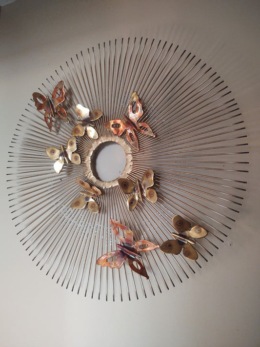 Brutalist Butterfly Wall Hanging - Style of C Jere