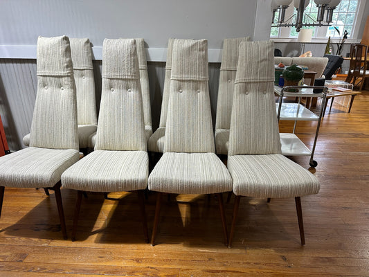 Set of 8 Dining Chairs by Adrian Pearsall with new upholstery