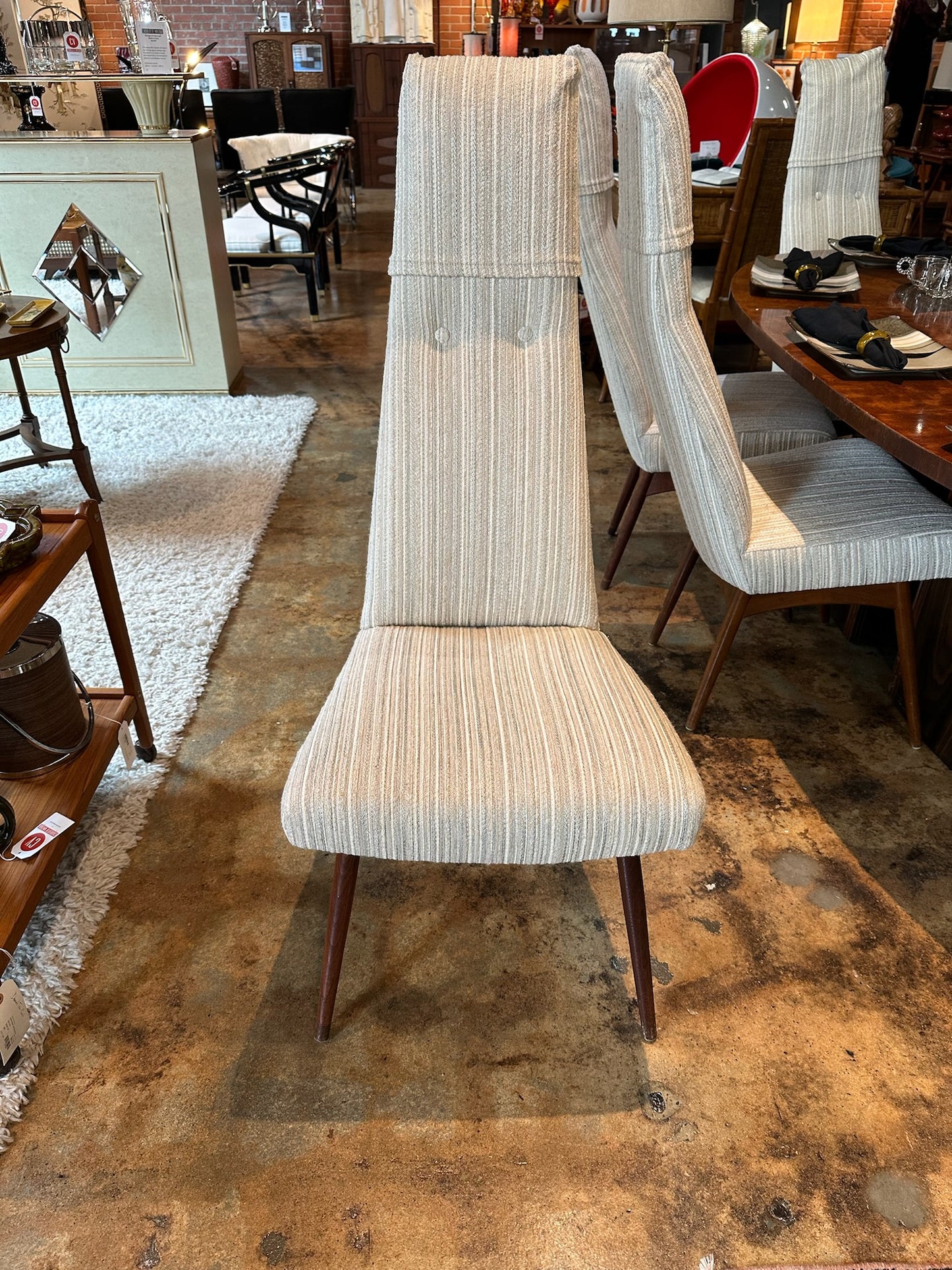 Set of 8 Dining Chairs by Adrian Pearsall with new upholstery