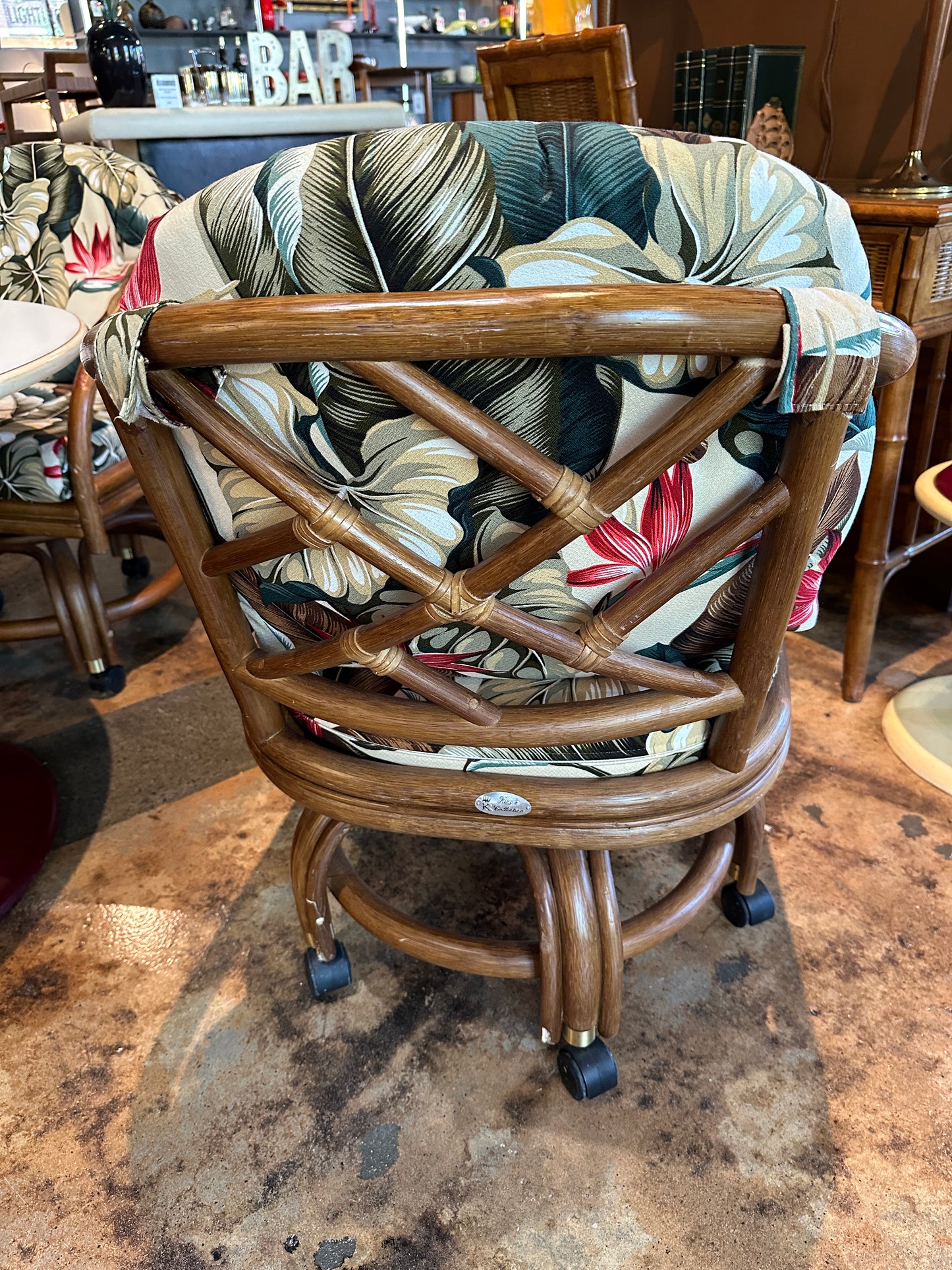 Rattan Swivel Caster Chairs by King Rattan