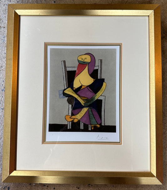 PABLO PICASSO DONNA SEDUTA SIGNED GICLEE