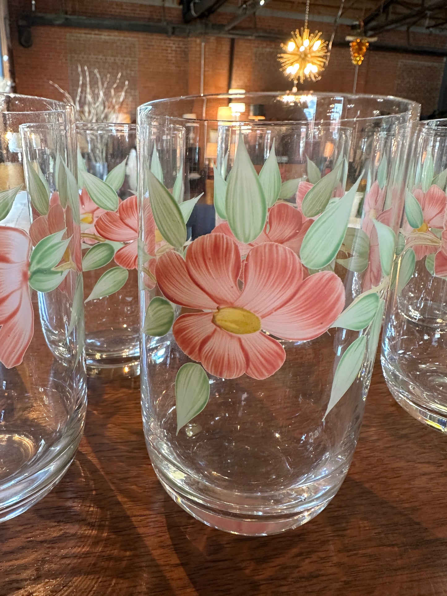 SET OF 8 FRANCISCAN DESERT ROSE GLASSES - SHORT