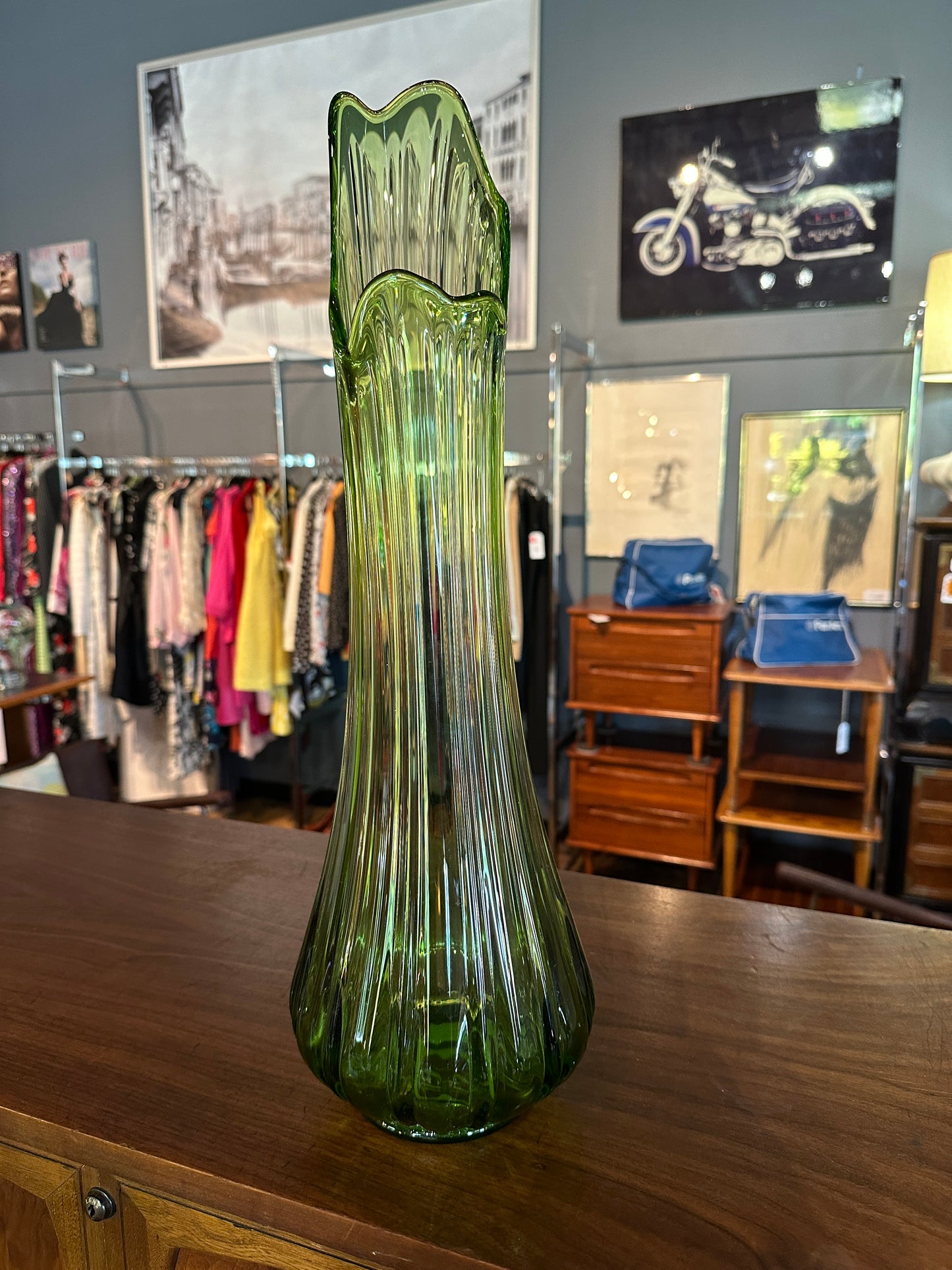 22.25" LE Smith Green Swung Vase