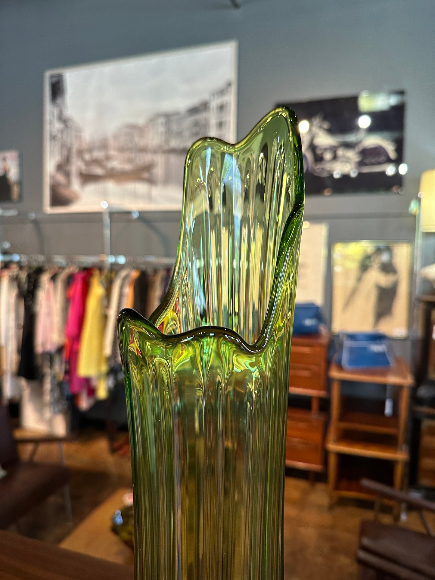 22.25" LE Smith Green Swung Vase