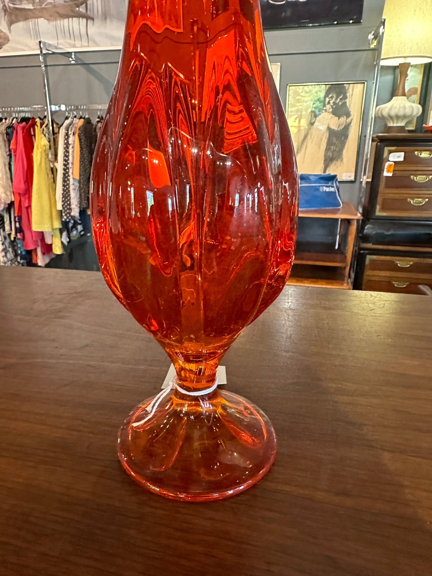 18.25" TALL ORANGE Swung Vase