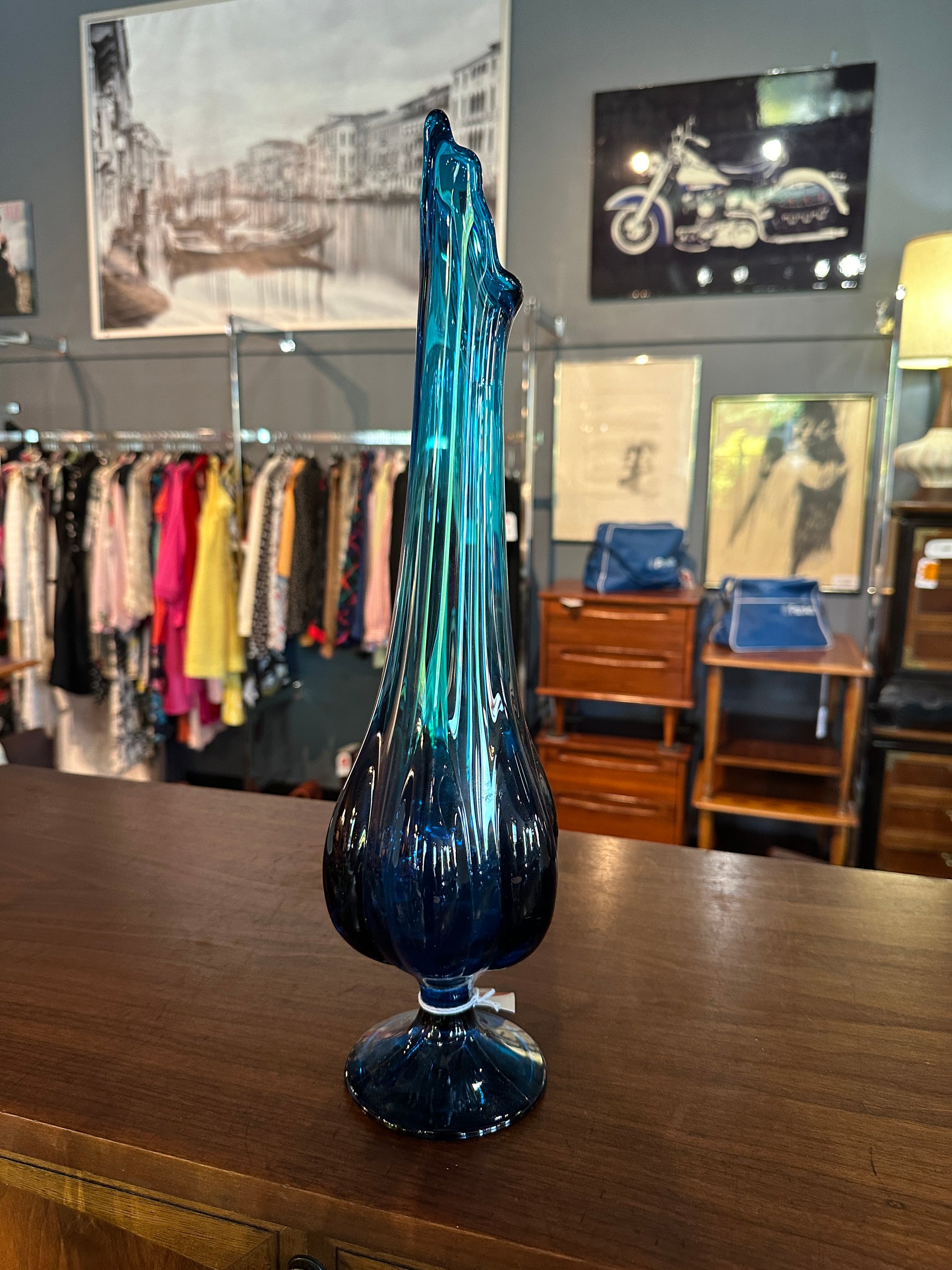 17.5" Blue Swung Vase