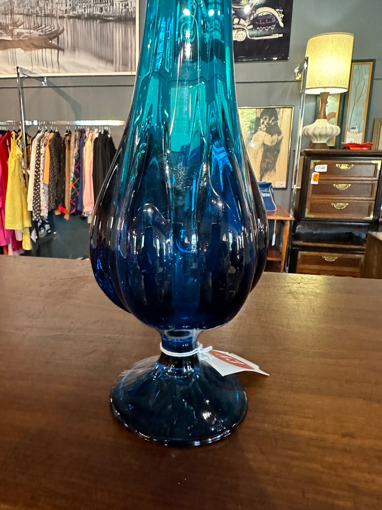 17.5" Blue Swung Vase