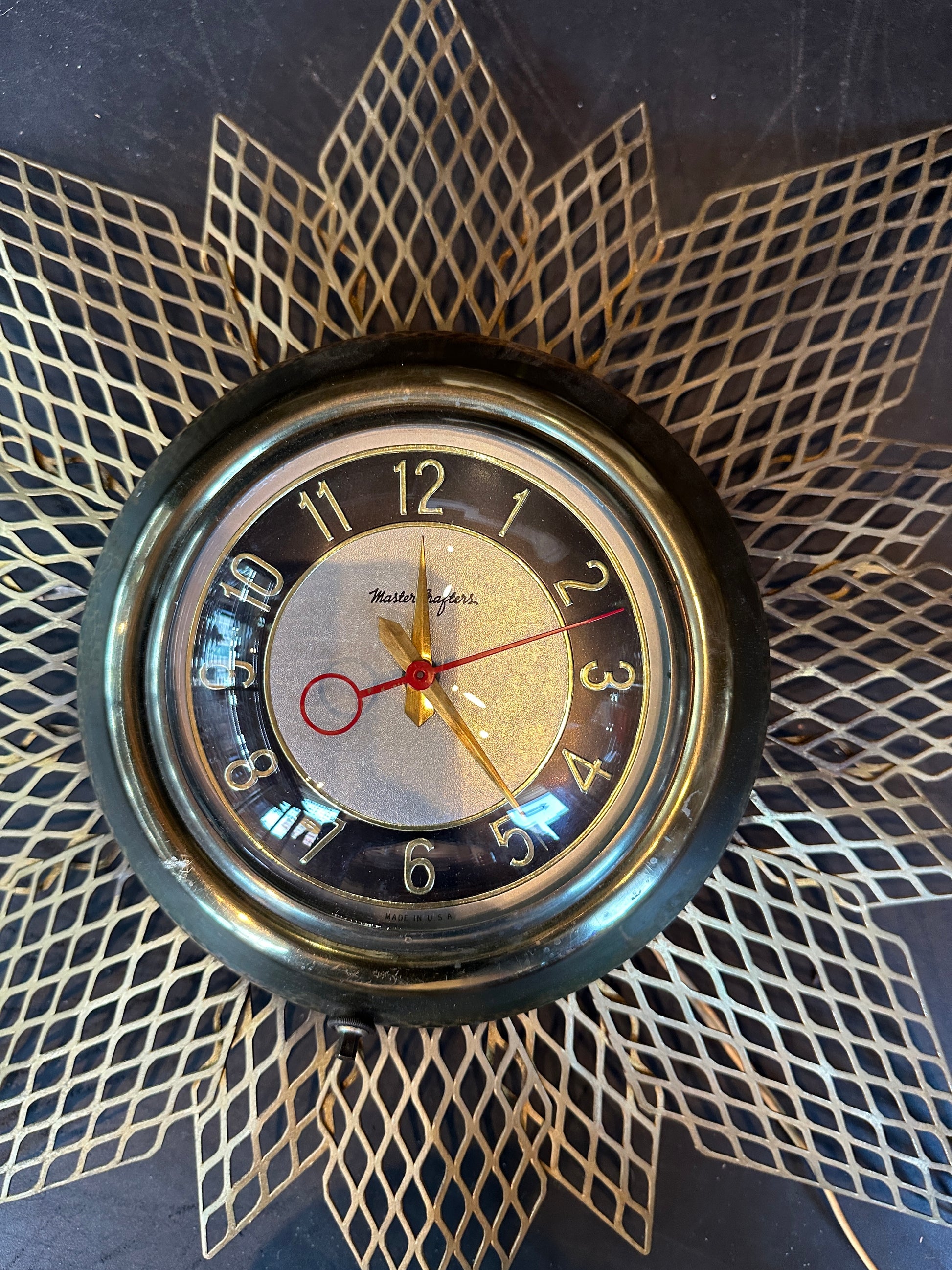 VINTAGE MASTERCRAFTERS 24' STARBURST CLOCK Charlotte Vintage