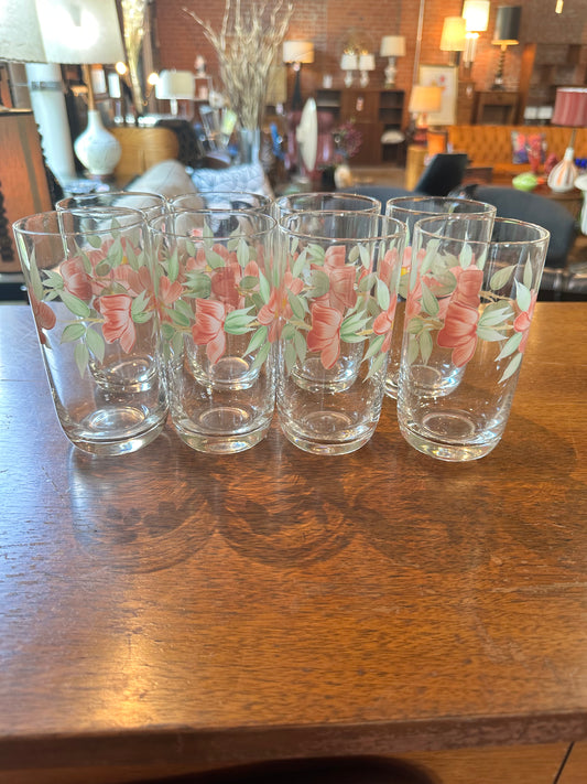 SET OF 8 FRANCISCAN DESERT ROSE GLASSES