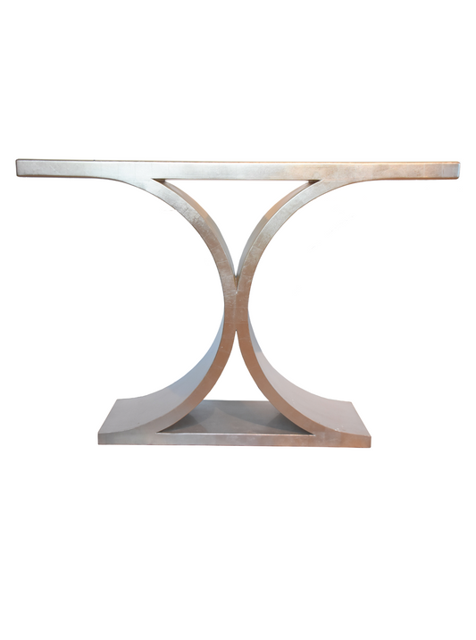Pair of Modern Silver Leaf Console Tables