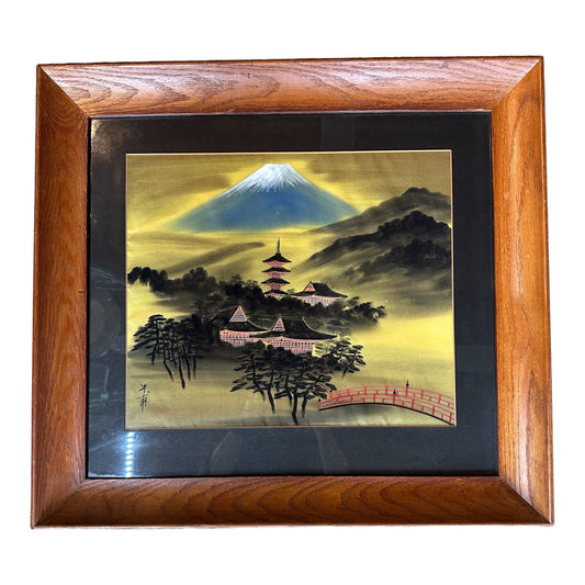 JAPANESE WOODBLOCK PRINT IN WALNUT FRAME