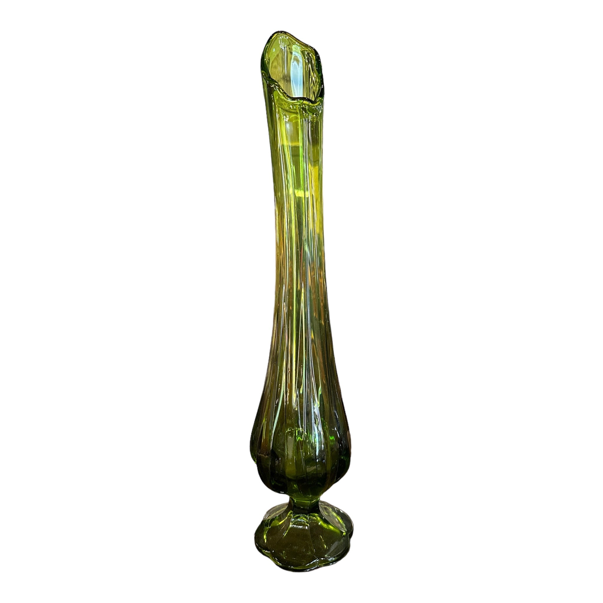 Hot L.E Smith Swung Green Vase