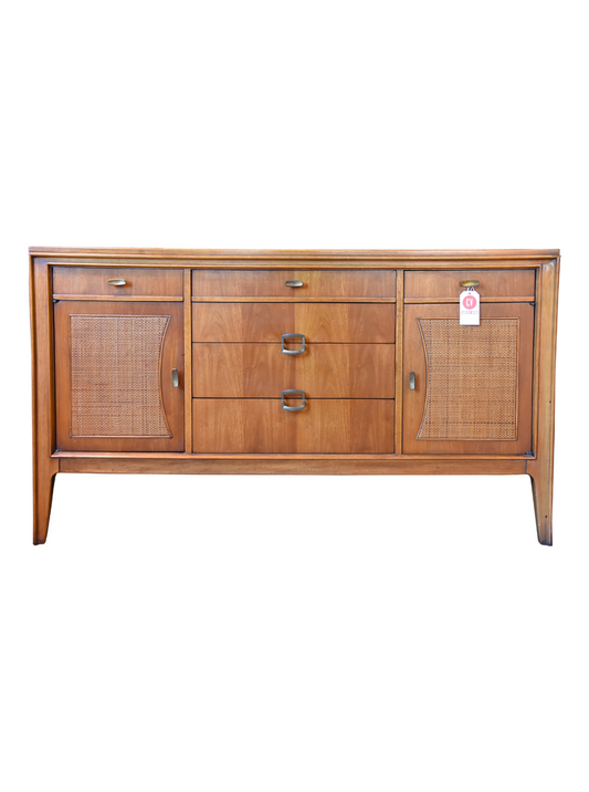 MCM WALNUT CANE CREDENZA BY CENTURY FURNITURE