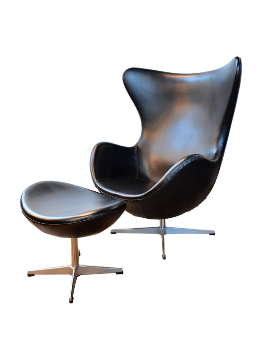 Arne Jacobsen Style Egg Chair and Ottoman by Rove