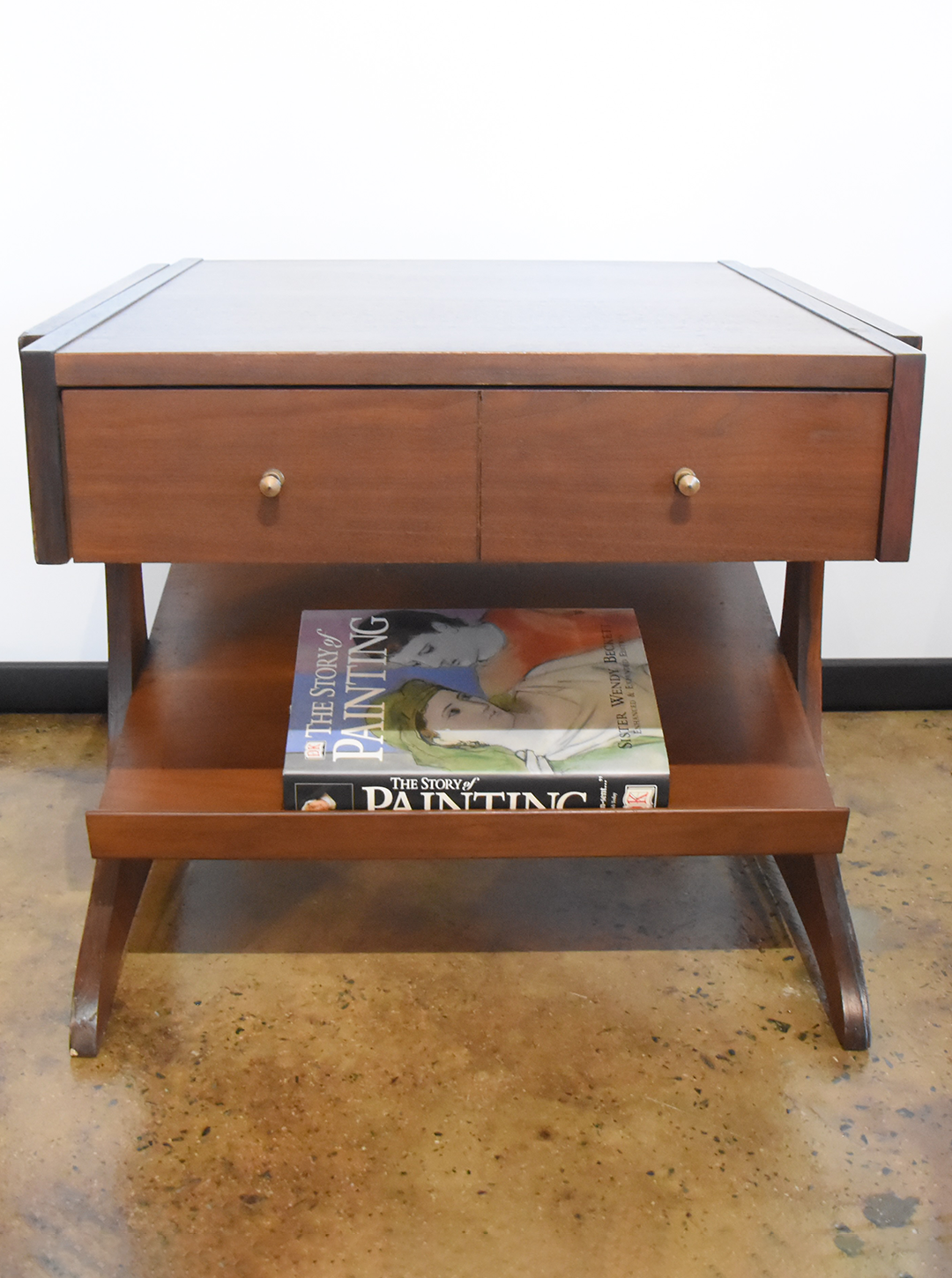 1960s Midcentury Modern Kroehler End Table Magazine Rack