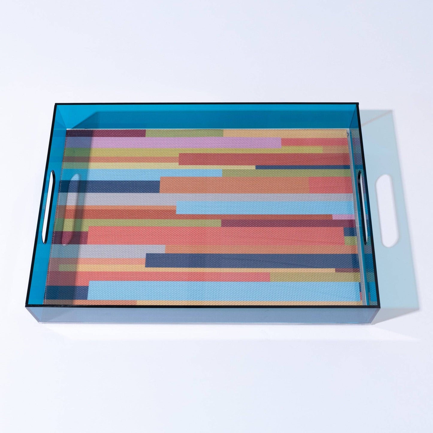 Levitate Acrylic Artwork+Serving Tray-17" x 12" x 2.75"-Blue