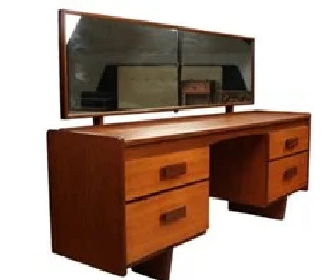 White and Newton 4-Drawer Mirrored Credenza