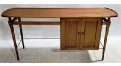 Midcentury Modern Surfer Desk with Cabinet and Drawer