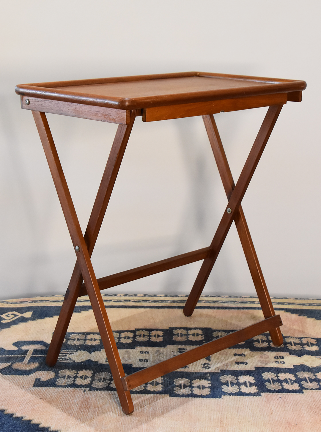 PR OF TEAK FOLDING TABLES