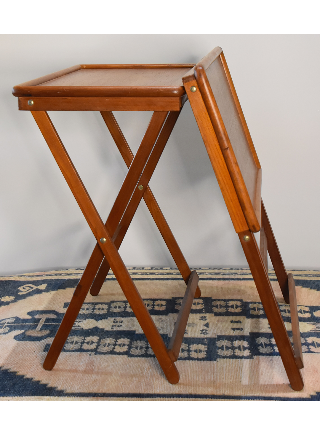 PR OF TEAK FOLDING TABLES